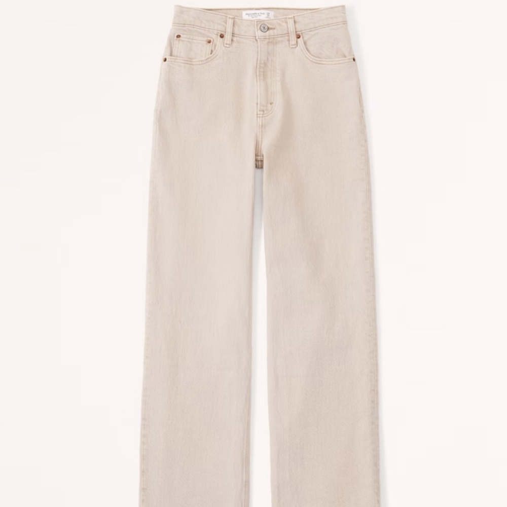 Abercrombie High Rise 90s Relaxed Jean Oat Curve Love 27